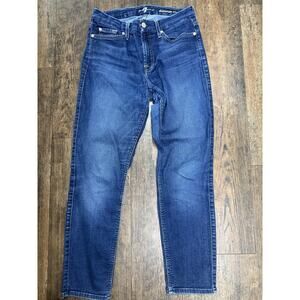 Seven for all Mankind Kimmie Crop Jeans Blue Stretch Denim Size 29